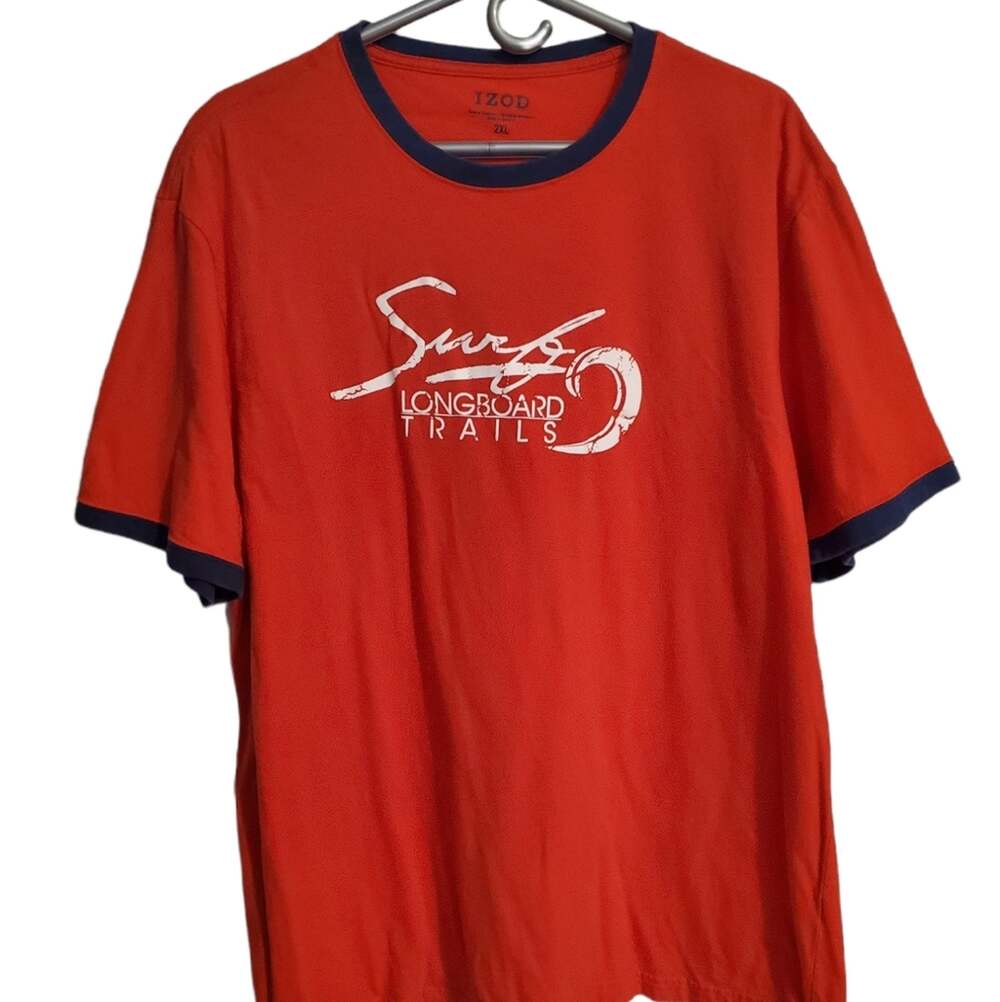 IZOD Men's Short sleeved t-shirt Surfer graphic Red with navy sz.2XL